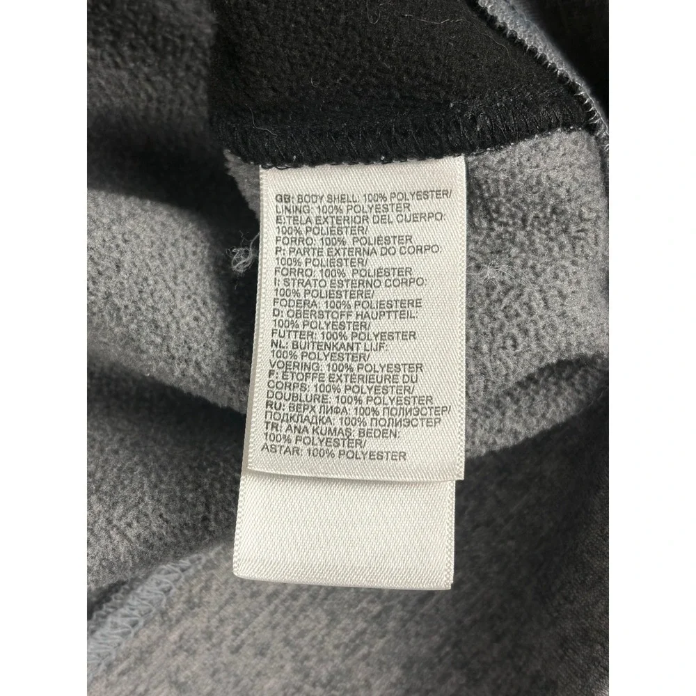 The North Face Mens XL Grey Black Full Zip Hoodie Fleece Jacket Logo Sleeve